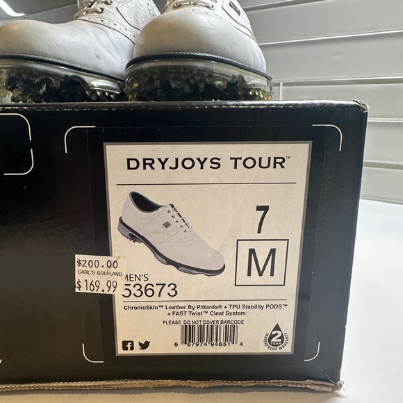 FOOTJOY Dryjoys Tour Golf Shoes White - Picture 2 of 7